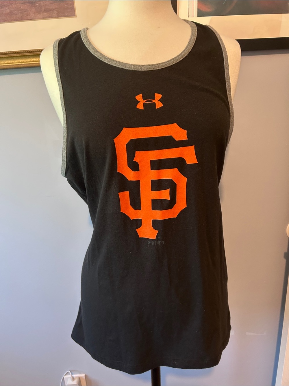 Under Armour Black and Orange SF Giants Racerback Tank